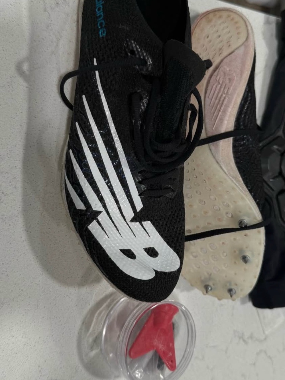 New Balance Black and White Soccer Cleats & Shin guards